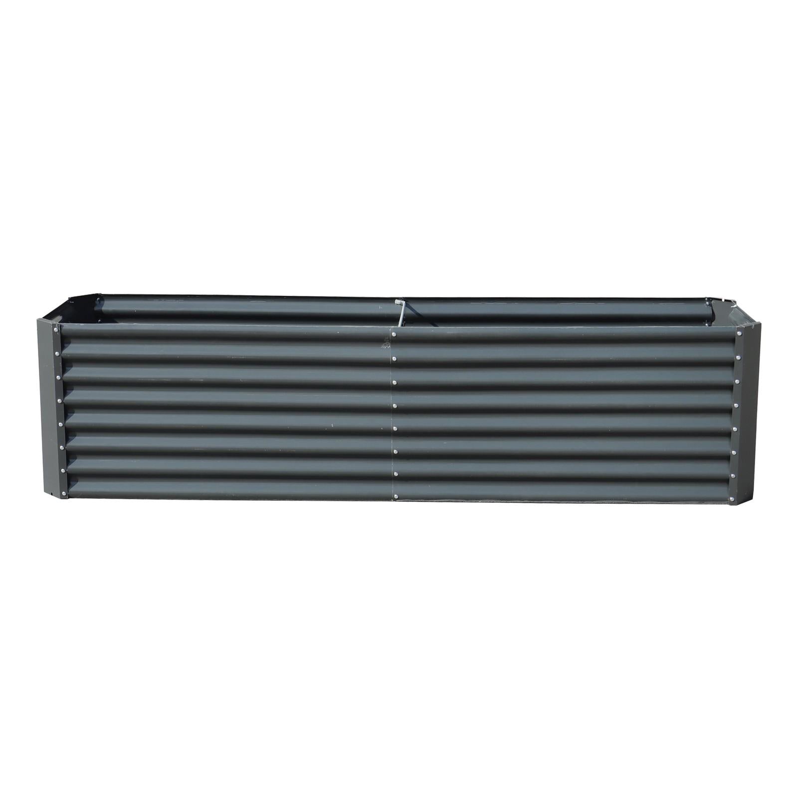 8x2x2 Ft Outdoor Metal Raised Garden Bed Deep Root Box Planter For Vegetables