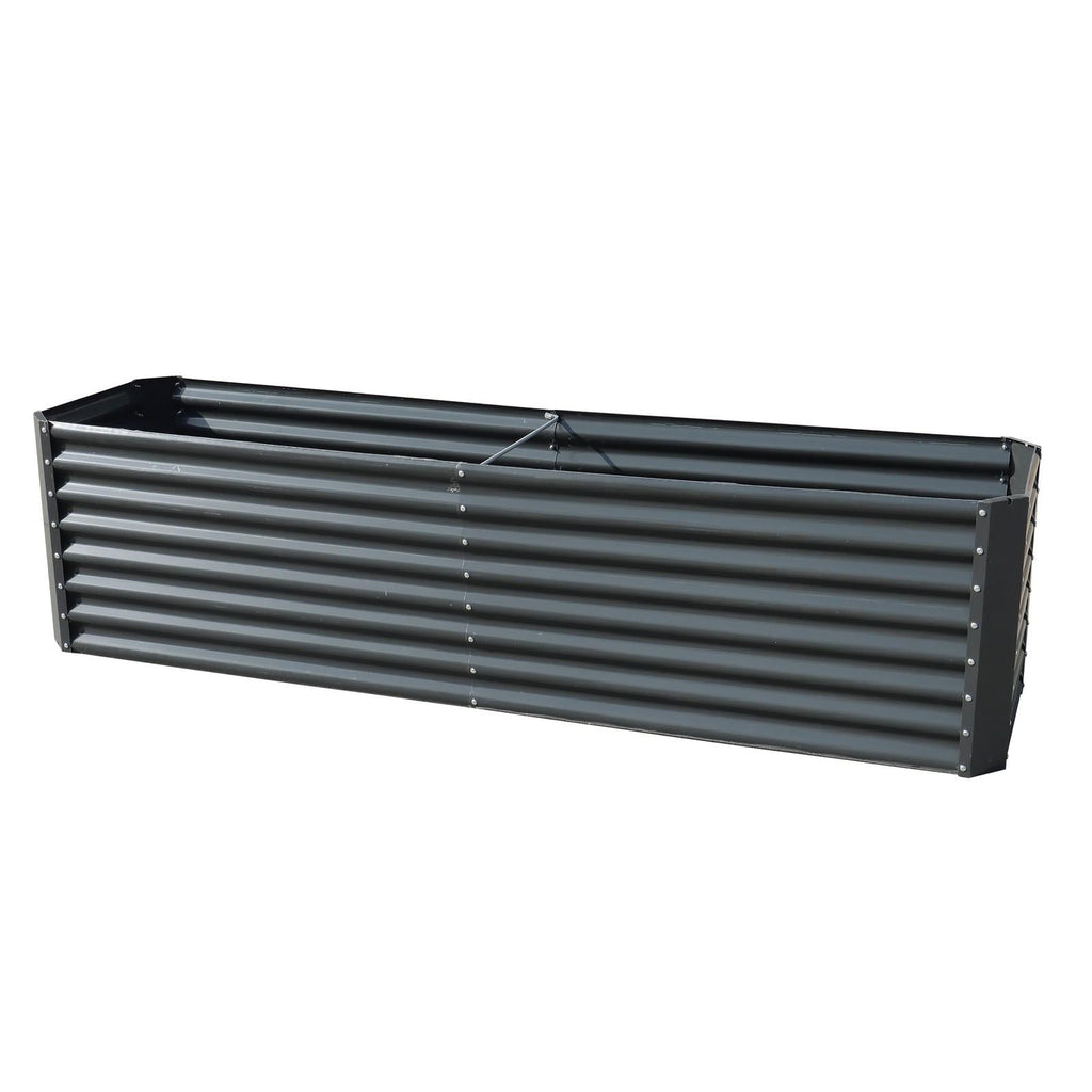 8x2x2 Ft Outdoor Metal Raised Garden Bed Deep Root Box Planter For Vegetables