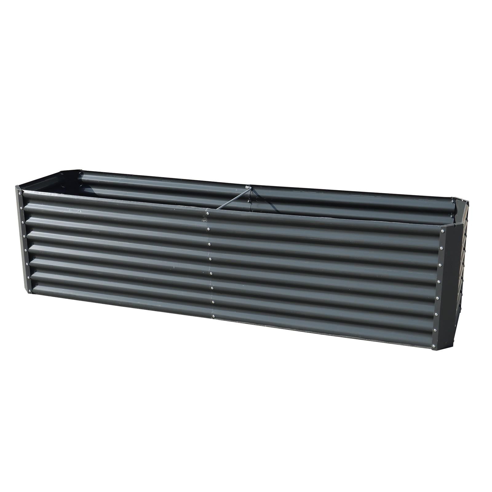 8x2x2 Ft Outdoor Metal Raised Garden Bed Deep Root Box Planter For Vegetables