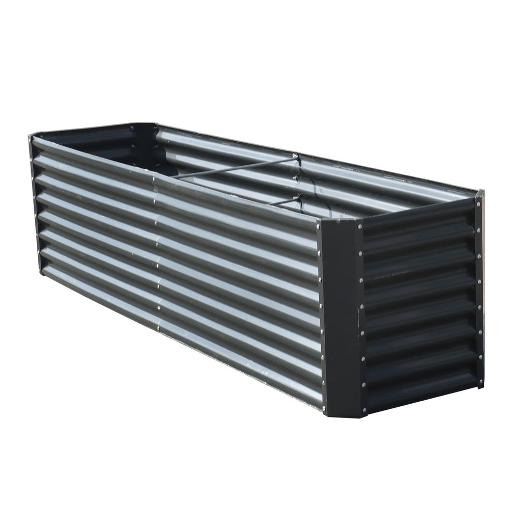 8x2x2 Ft Outdoor Metal Raised Garden Bed Deep Root Box Planter For Vegetables