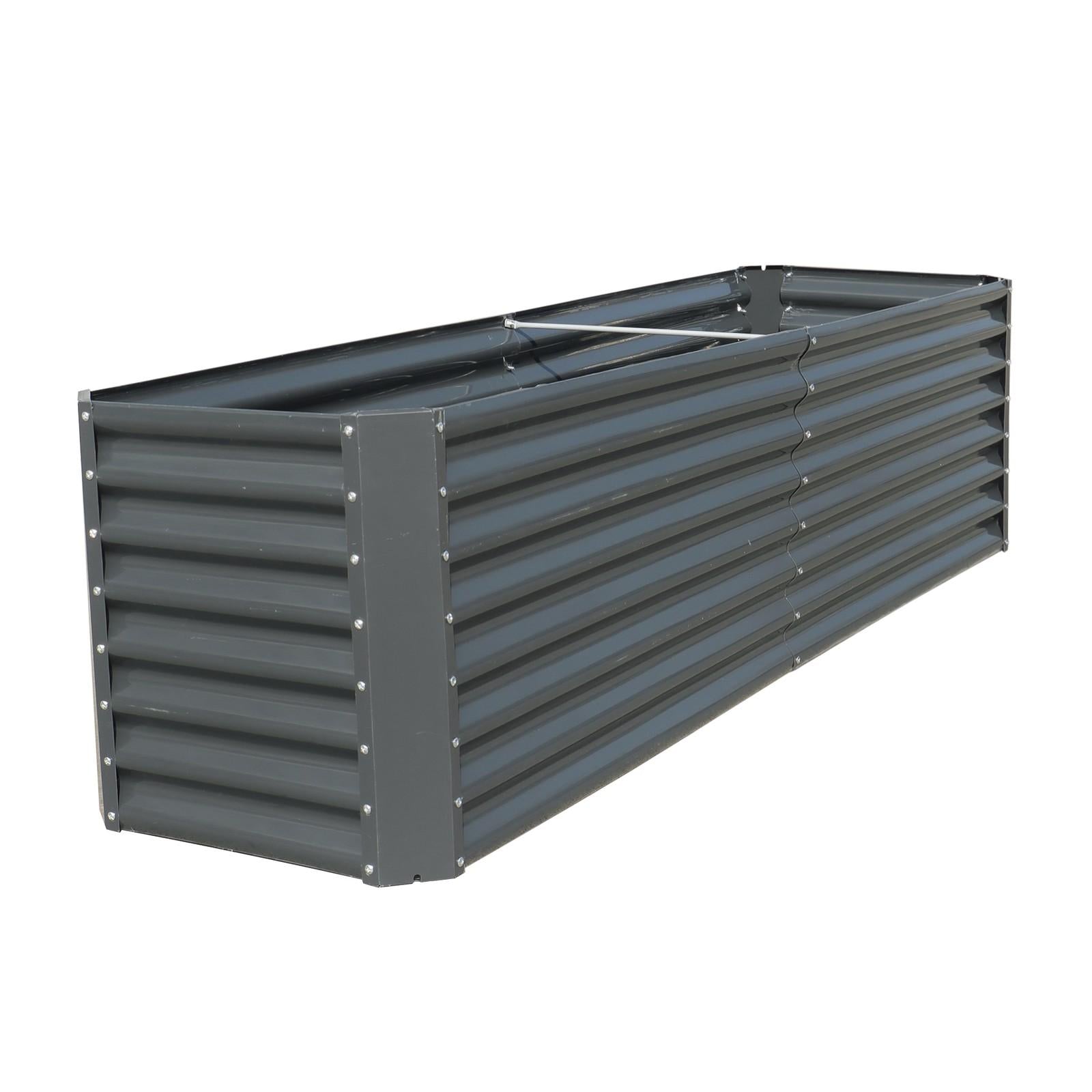 8x2x2 Ft Outdoor Metal Raised Garden Bed Deep Root Box Planter For Vegetables