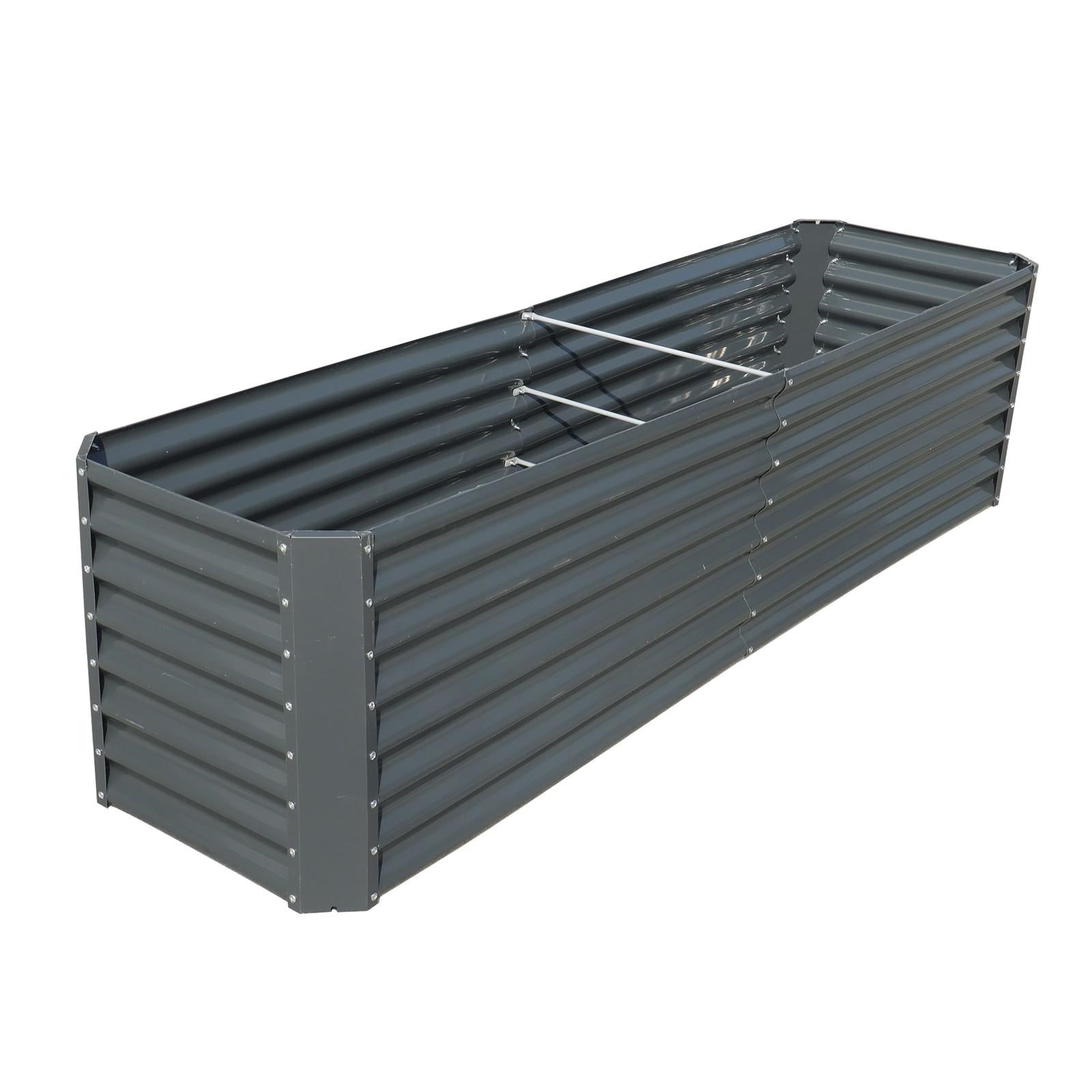 8x2x2 Ft Outdoor Metal Raised Garden Bed Deep Root Box Planter For Vegetables