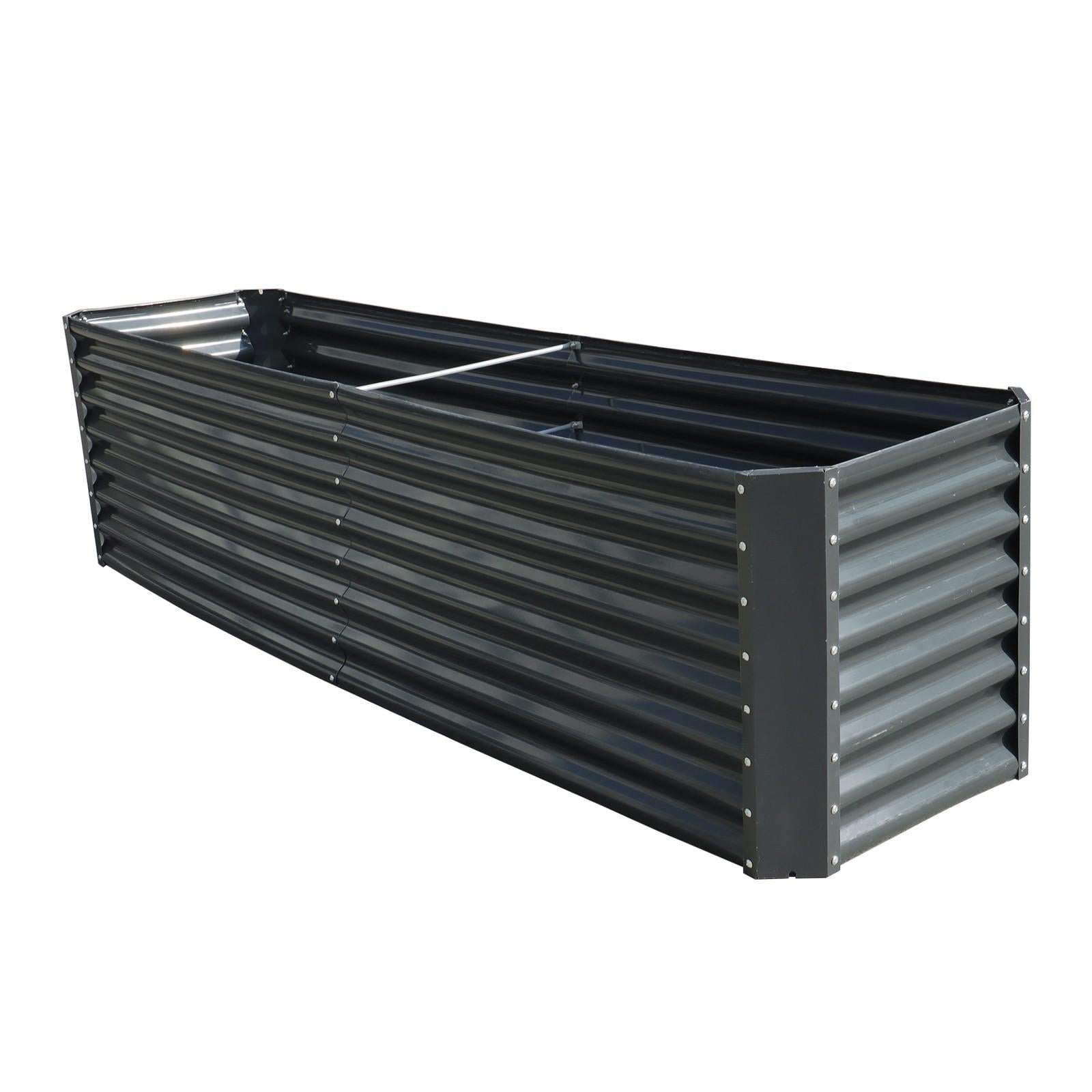 8x2x2 Ft Outdoor Metal Raised Garden Bed Deep Root Box Planter For Vegetables