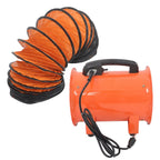 8" Portable Extractor Fan 16.4FT Duct Hose 180W 900CFM Air Mover Blower Fan