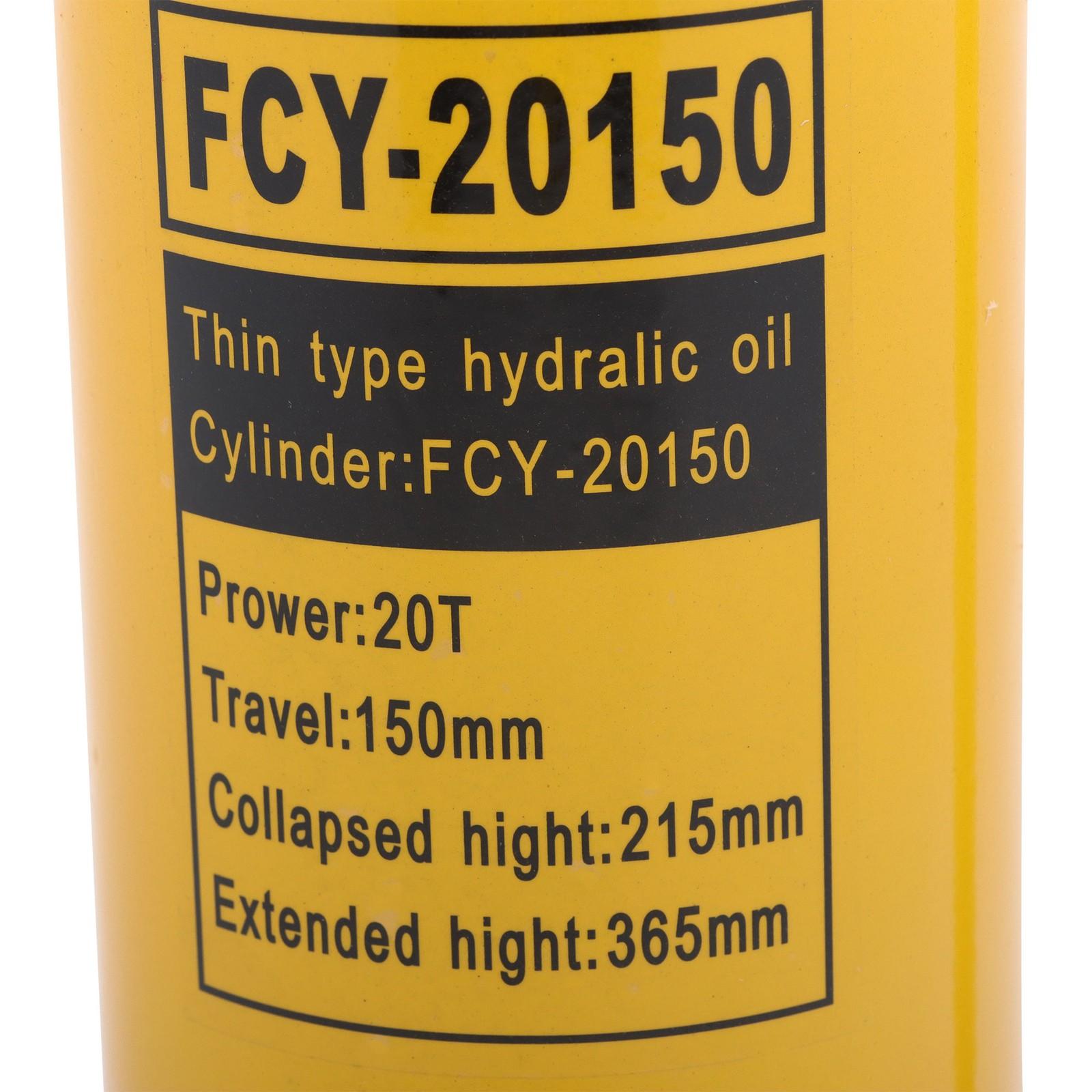 20T Hydraulic Cylinder Jack Single Acting Lifting Cylinders with 6 inch Stroke