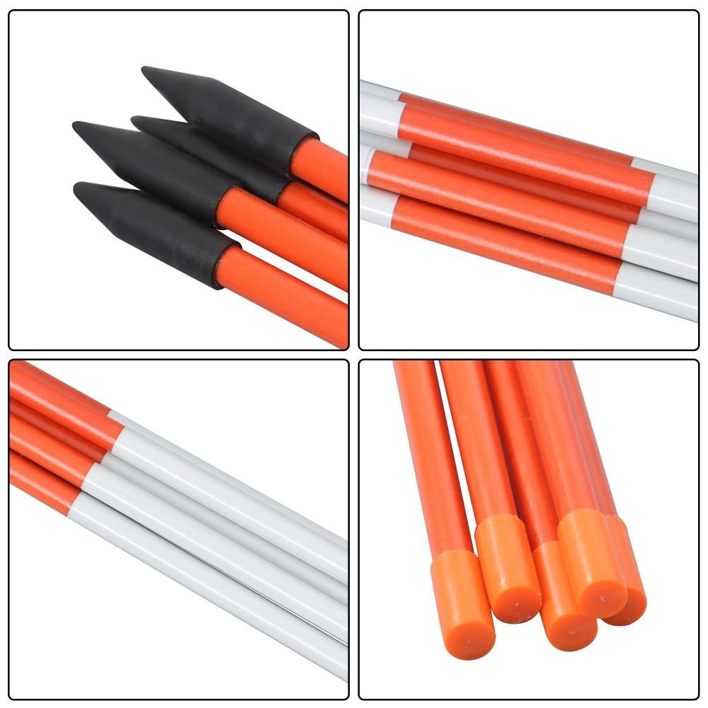 100× Orange Reflective Markers 5/16" Diameter Driveway Markers Snow Stakes 6Feet