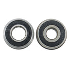 2PCS 13x6.50-6 Lawn Mower Tires Flat Free Tire & Wheel Solid Smooth PU White Rim