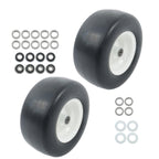 2PCS 13x6.50-6 Lawn Mower Tires Flat Free Tire & Wheel Solid Smooth PU White Rim