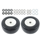 2PCS 13x6.50-6 Lawn Mower Tires Flat Free Tire & Wheel Solid Smooth PU White Rim