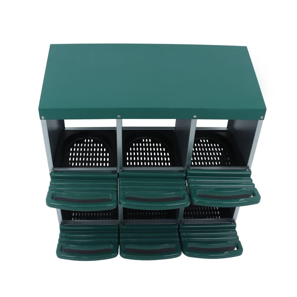 Chicken Nest Box 6 Hole Chicken Egg Metal Poultry Box Wall Mount Large Vent Hole