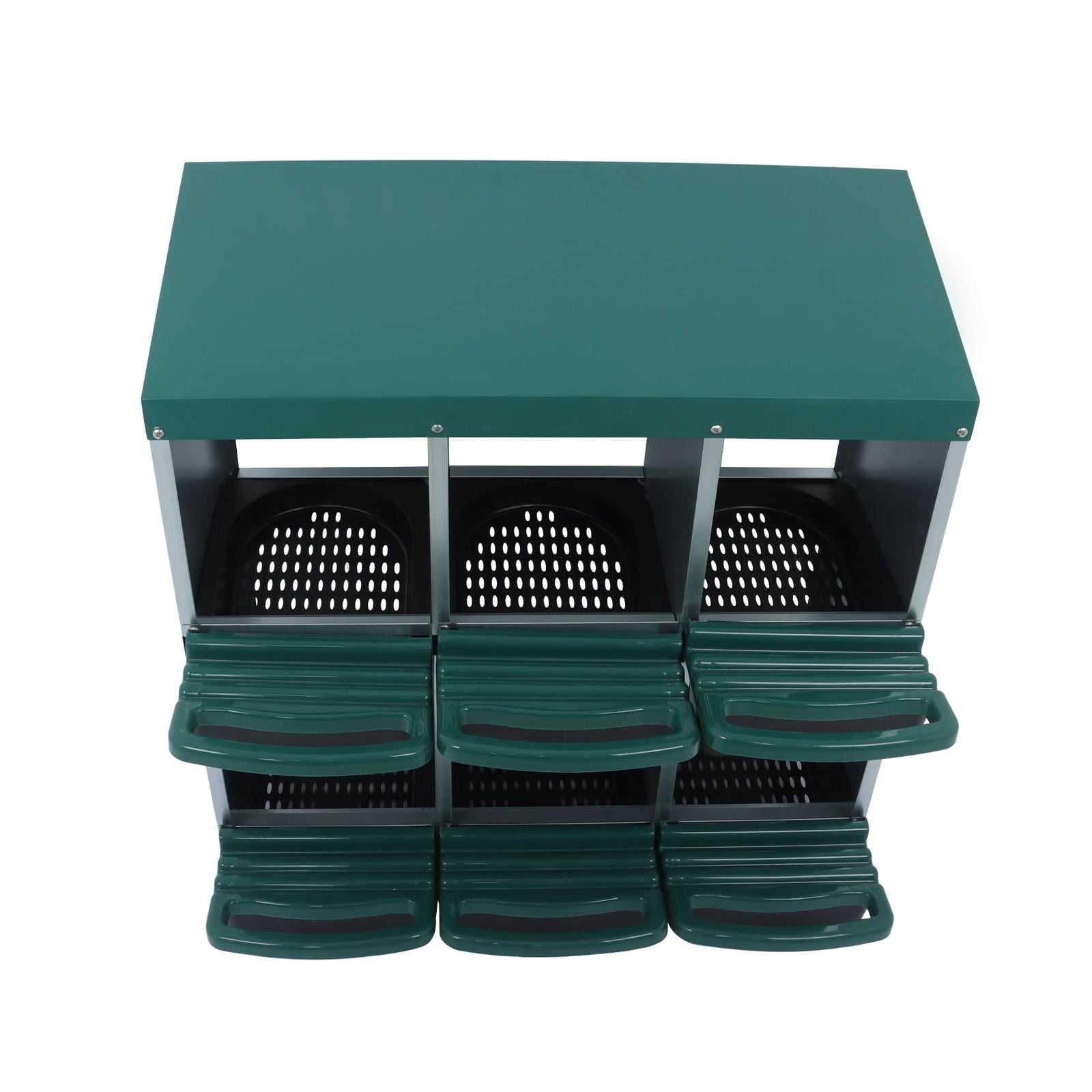 Chicken Nest Box 6 Hole Chicken Egg Metal Poultry Box Wall Mount Large Vent Hole