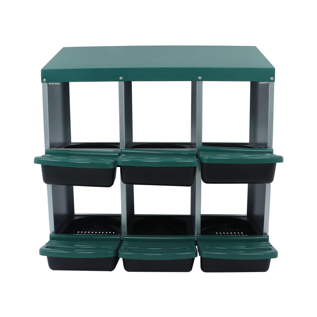 Chicken Nest Box 6 Hole Chicken Egg Metal Poultry Box Wall Mount Large Vent Hole
