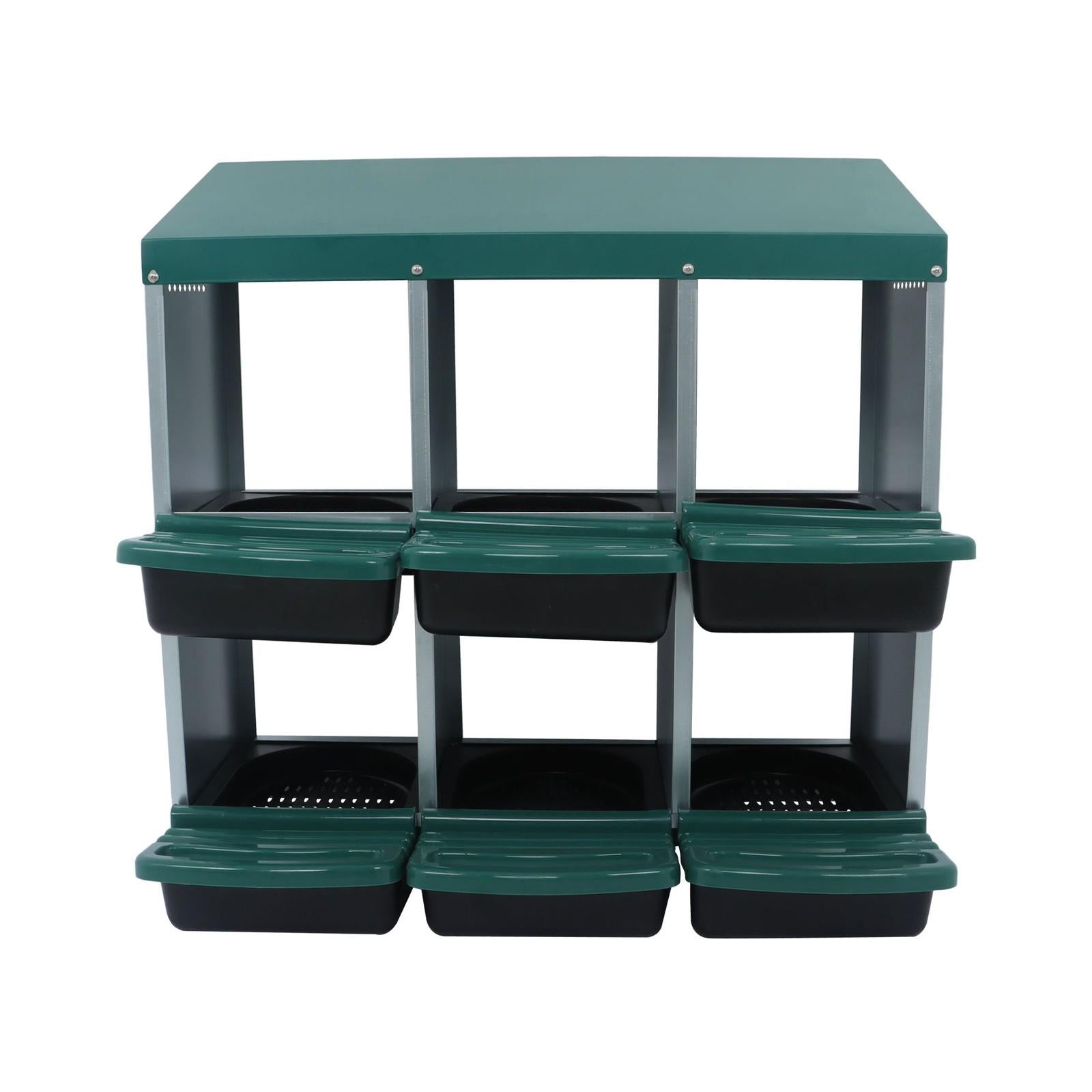 Chicken Nest Box 6 Hole Chicken Egg Metal Poultry Box Wall Mount Large Vent Hole