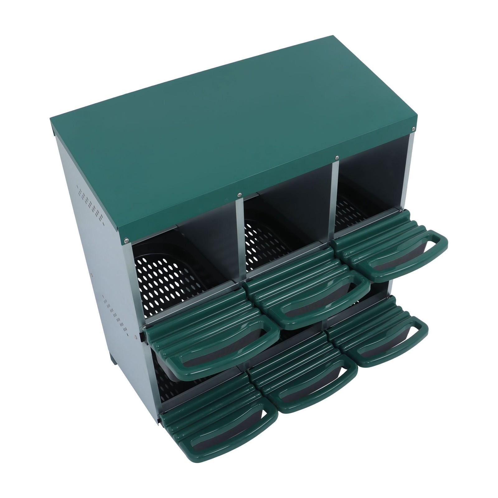 Chicken Nest Box 6 Hole Chicken Egg Metal Poultry Box Wall Mount Large Vent Hole