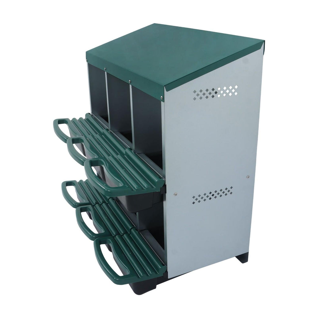Chicken Nest Box 6 Hole Chicken Egg Metal Poultry Box Wall Mount Large Vent Hole