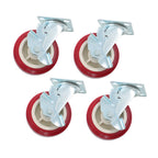 4 Pcs Heavy Duty Icon Caster Wheels 6" × 2" Swivel Caster Wheels W/ Side Brakes