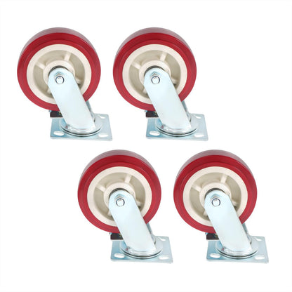 4 Pcs Heavy Duty Icon Caster Wheels 6" × 2" Swivel Caster Wheels W/ Side Brakes