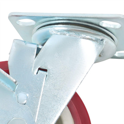 4 Pcs Heavy Duty Icon Caster Wheels 6" × 2" Swivel Caster Wheels W/ Side Brakes