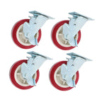 4 Pcs Heavy Duty Icon Caster Wheels 6" × 2" Swivel Caster Wheels W/ Side Brakes