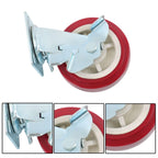 4 Pcs Heavy Duty Icon Caster Wheels 6" × 2" Swivel Caster Wheels W/ Side Brakes