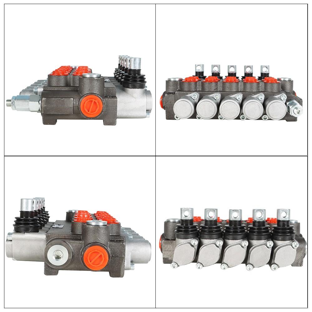 Hydraulic Directional Control Valve With 13 GPM 5 Spools 4-Way Tandem Center