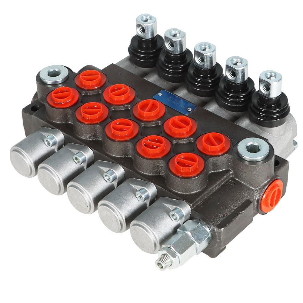 Hydraulic Directional Control Valve With 13 GPM 5 Spools 4-Way Tandem Center