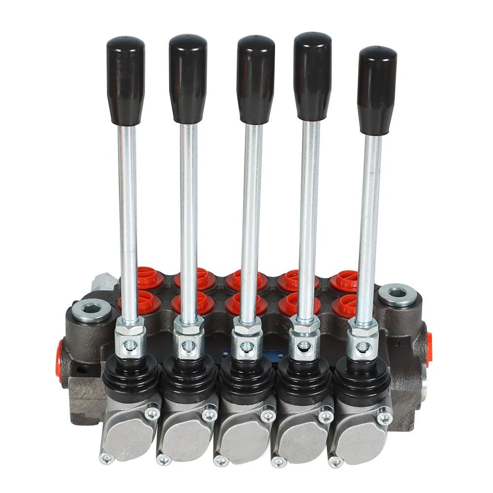 Hydraulic Directional Control Valve With 13 GPM 5 Spools 4-Way Tandem Center
