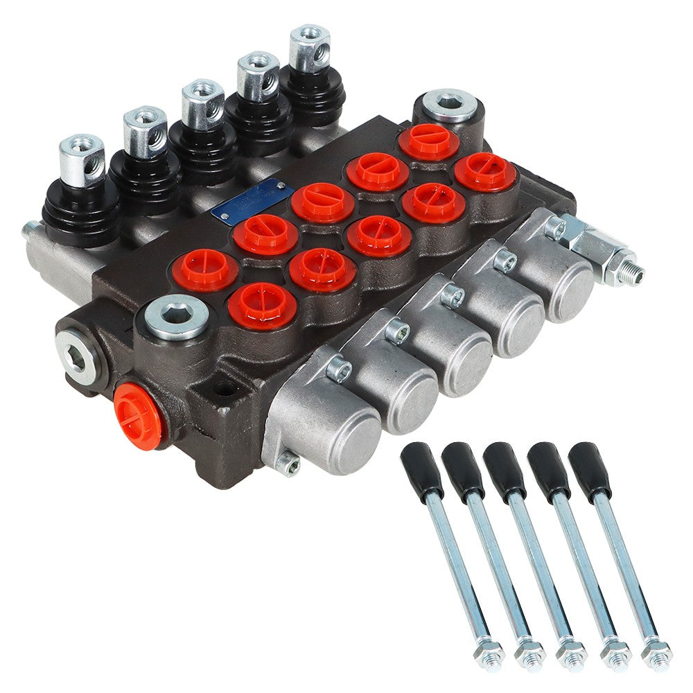 Hydraulic Directional Control Valve With 13GPM 5 Spools 4-Way Tandem Center