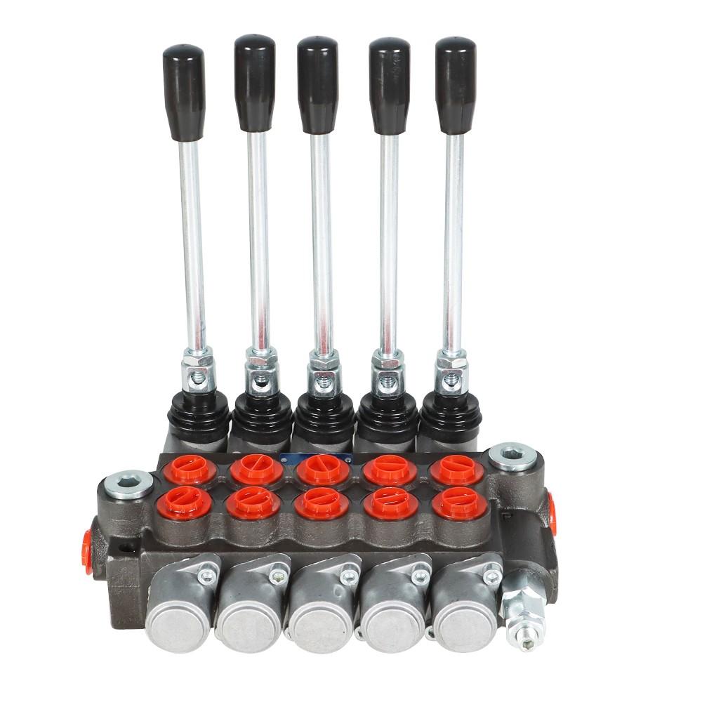 Hydraulic Directional Control Valve With 13GPM 5 Spools 4-Way Tandem Center