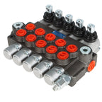 Hydraulic Directional Control Valve With 13GPM 5 Spools 4-Way Tandem Center