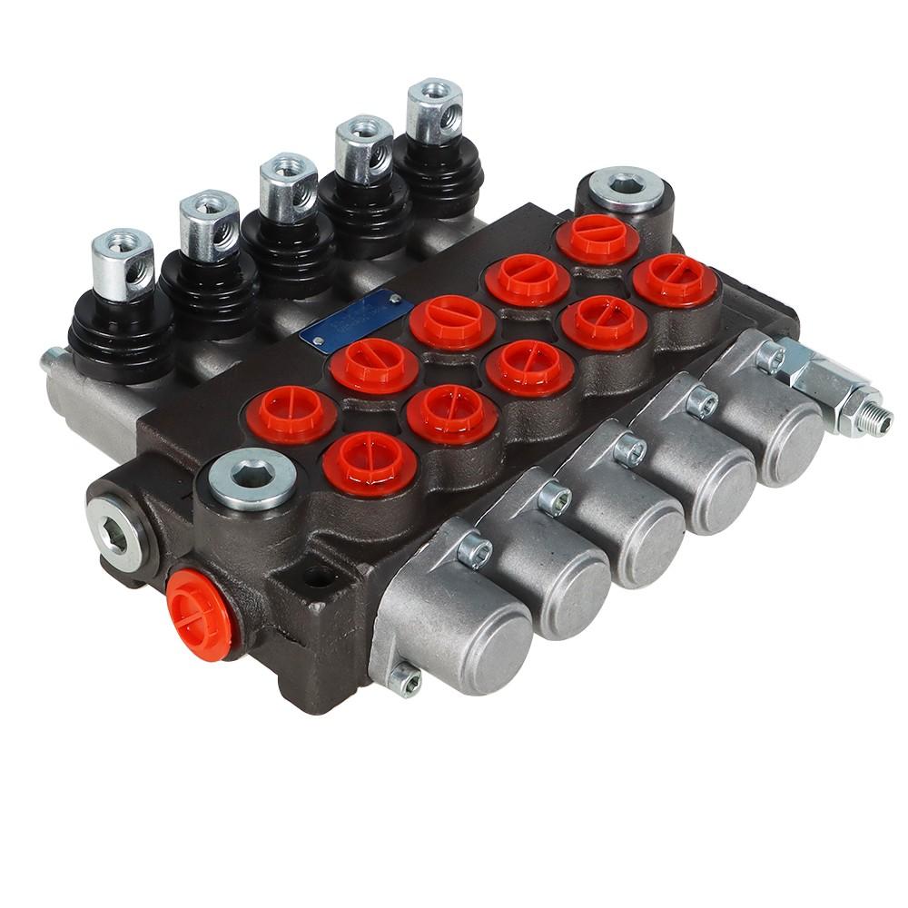 Hydraulic Directional Control Valve With 13GPM 5 Spools 4-Way Tandem Center