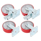 4 Pcs 6" × 2" Swivel Caster Wheels Industrial Casters (2 With Brakes, 2 Without)