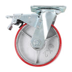 4 Pcs 6" × 2" Swivel Caster Wheels Industrial Casters (2 With Brakes, 2 Without)