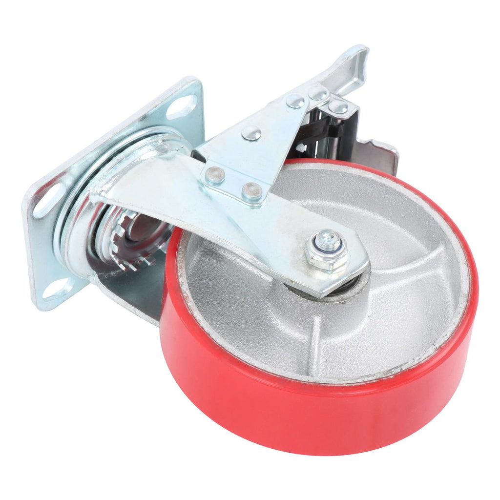 4 Pcs 6" × 2" Swivel Caster Wheels Industrial Casters (2 With Brakes, 2 Without)