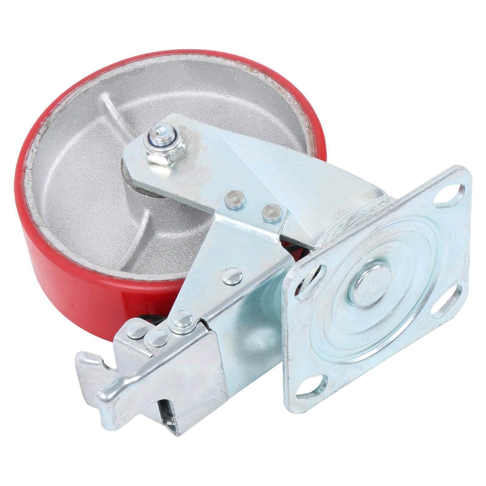 4 Pcs 6" × 2" Swivel Caster Wheels Industrial Casters (2 With Brakes, 2 Without)