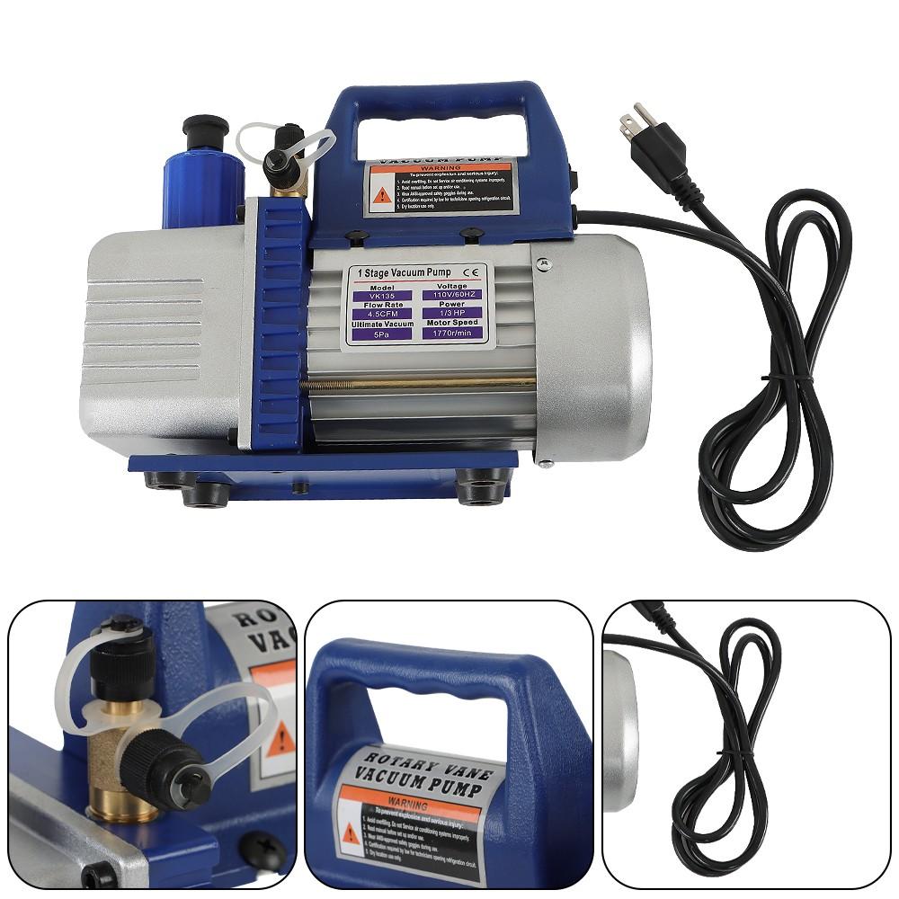 Single Stage Rotary Vane Air Vacuum Pump 1/3 HP 4.5 CFM 110V