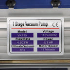 Single Stage Rotary Vane Air Vacuum Pump 1/3 HP 4.5 CFM 110V