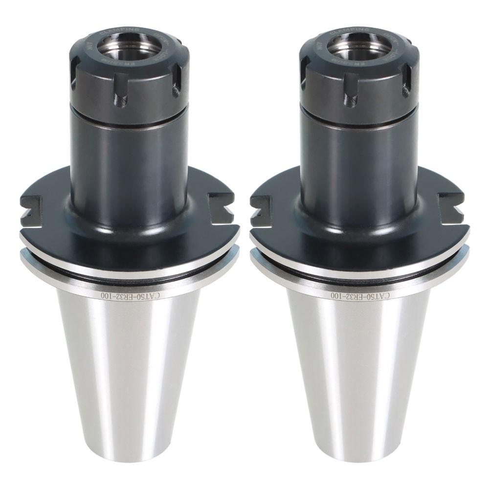 2pcs CAT50-ER32 COLLET CHUCK 4" 100mm Gage Length Tool Holder Set 0.0001"