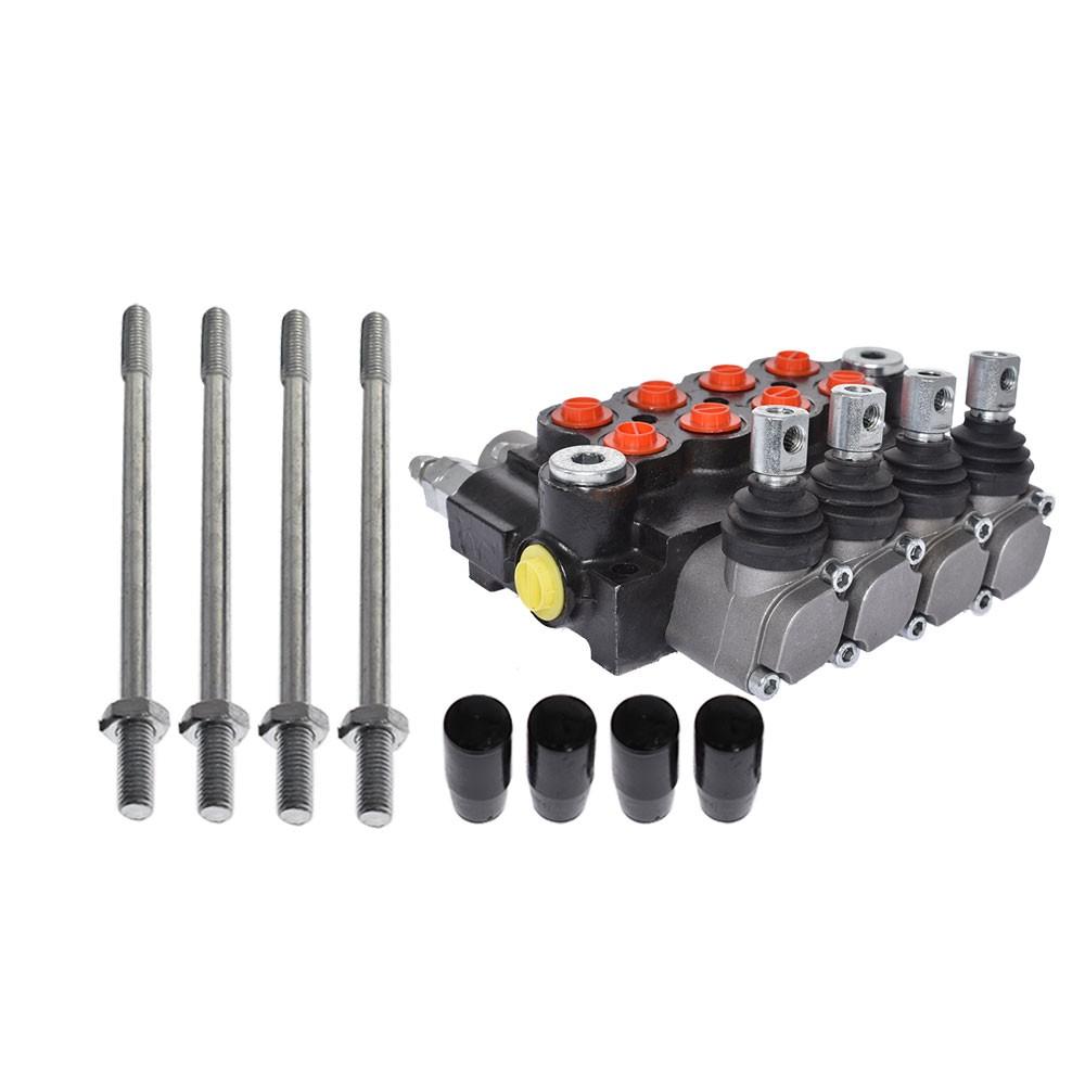 Hydraulic Monoblock Double Acting Control Valve 4 Spool 11 GPM SAE Ports 3625PSI