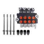 Hydraulic Monoblock Double Acting Control Valve 4 Spool 11 GPM SAE Ports 3625PSI