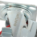 4 Pack 6" × 2" Heavy Duty Polyurethane Swivel Caster Wheels With Side Brakes