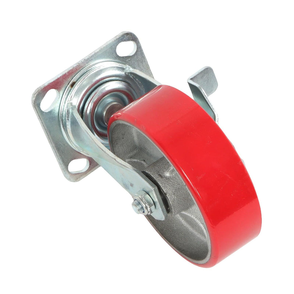 4 Pack 6" × 2" Heavy Duty Polyurethane Swivel Caster Wheels With Side Brakes
