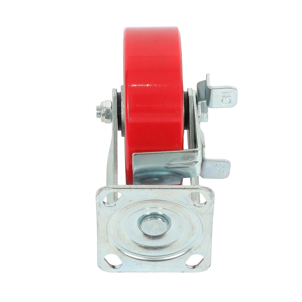 4 Pack 6" × 2" Heavy Duty Polyurethane Swivel Caster Wheels With Side Brakes
