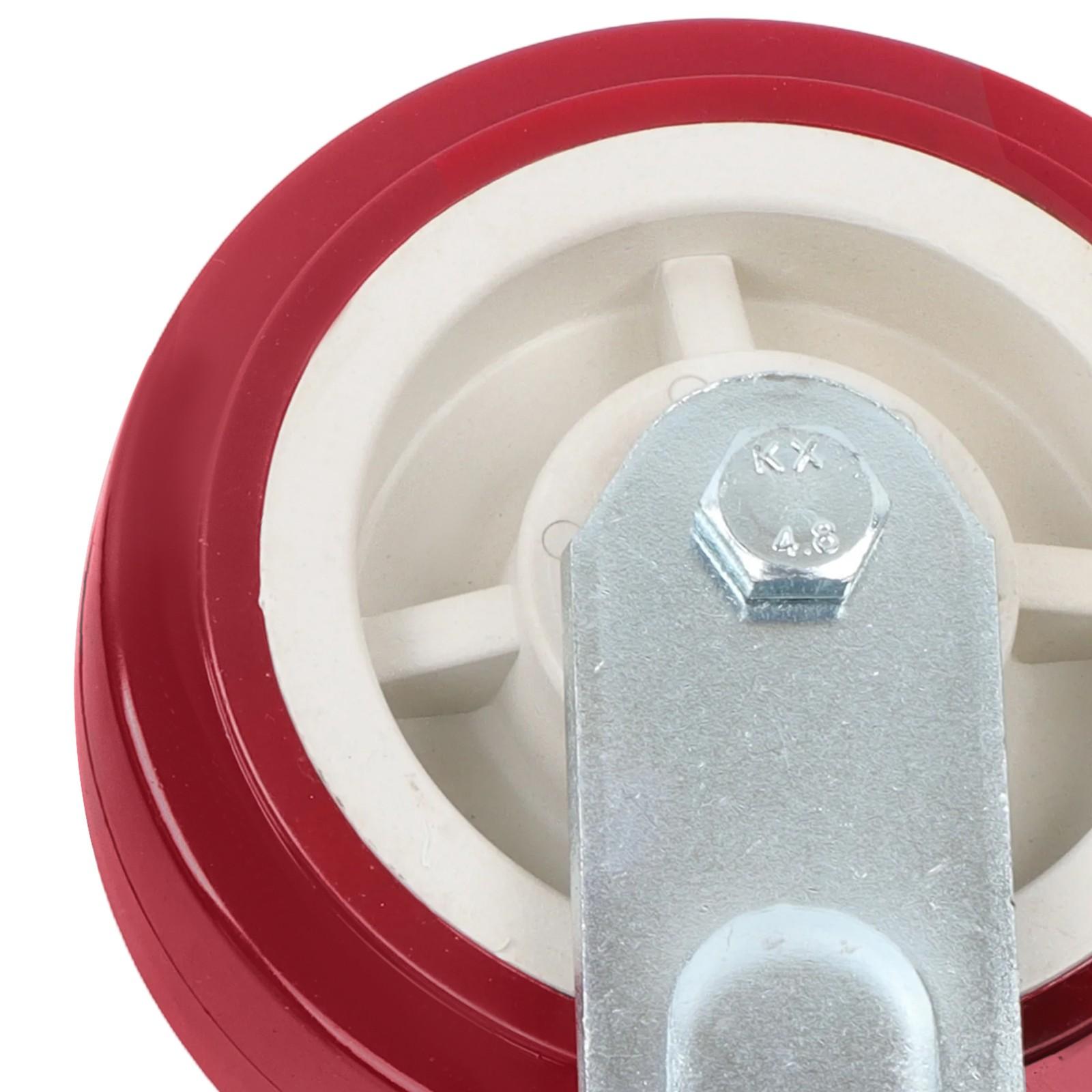 4 Pcs 6" × 2" Swivel Caster Wheels Heavy Duty 2 With Side Brake,2 Without Brakes