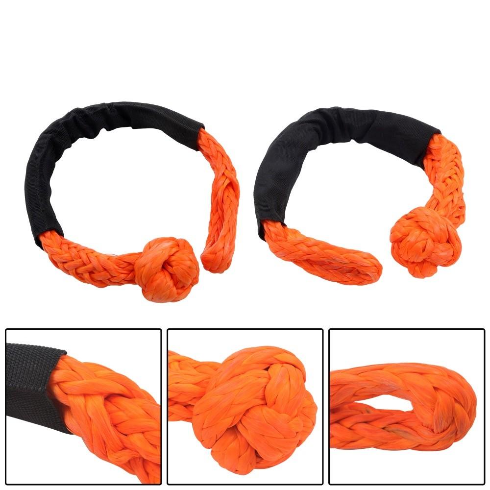 1"×30‘ Kinetic Recovery Tow Rope Orange Heavy Duty Energy Rope W/ 2 Shackles