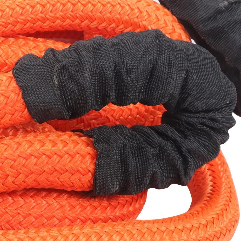 1"×30‘ Kinetic Recovery Tow Rope Orange Heavy Duty Energy Rope W/ 2 Shackles