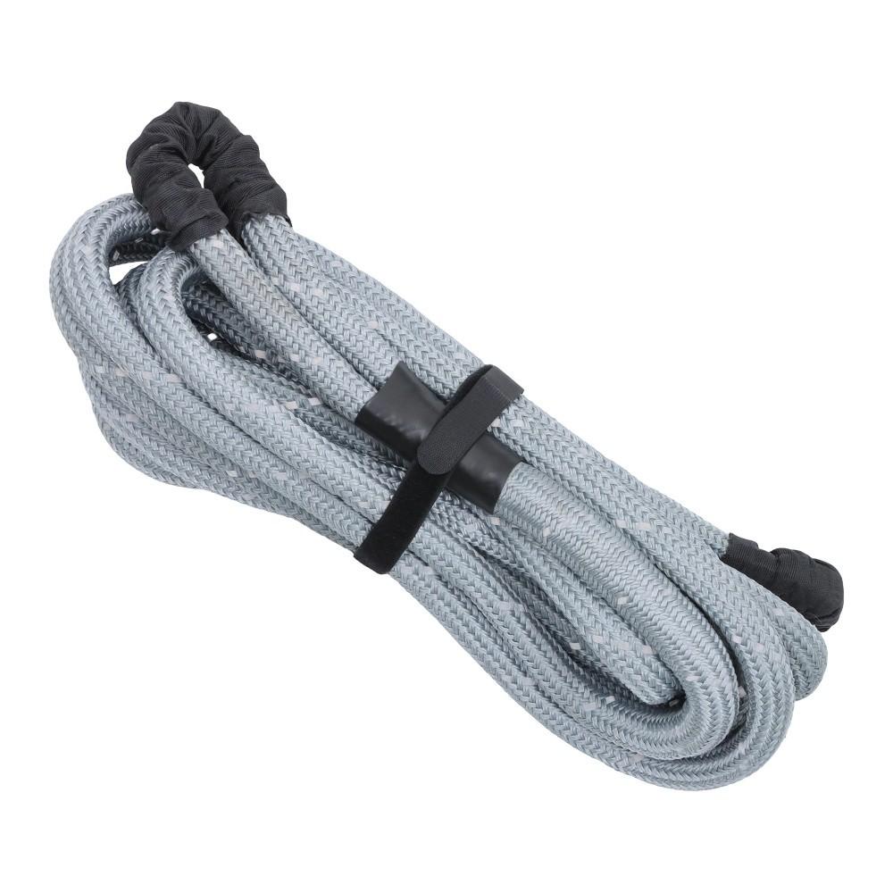 1"×30‘ Kinetic Recovery Tow Rope Gray Heavy Duty Energy Rope W/ 2 Shackles