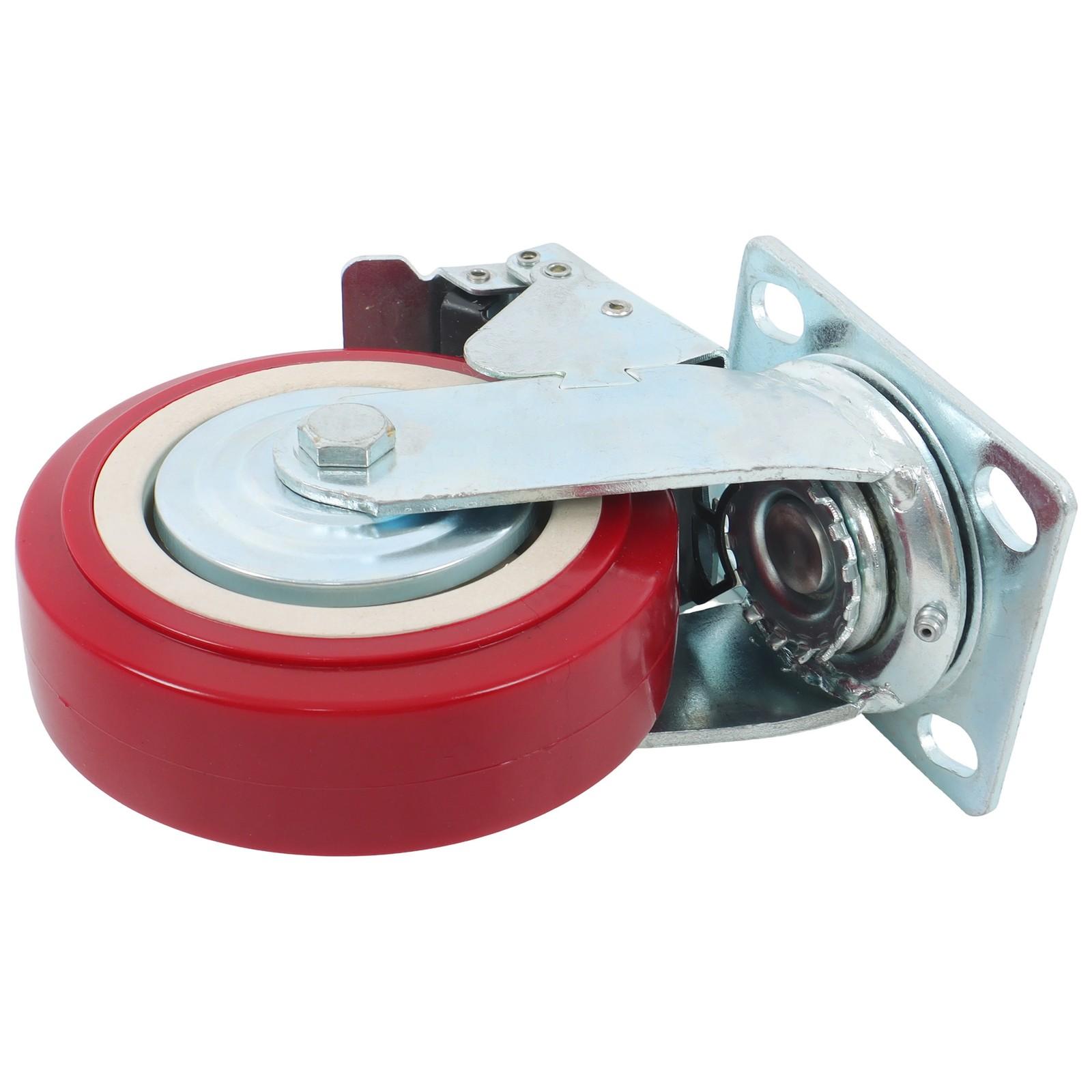 4 Pack 8" × 2" Swivel Caster Wheel Heavy Duty With Belt Brake Casters Industrial