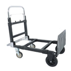 Carbon Steel 3 in 1 Hand Truck Dolly W/ Rubber Brake-Wheels and 2 Elastic Ropes
