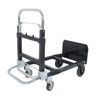 Carbon Steel 3 in 1 Hand Truck Dolly W/ Rubber Brake-Wheels and 2 Elastic Ropes